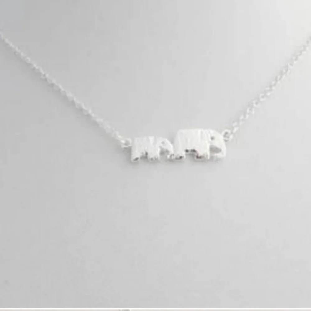 Elephant chain necklace silver one size